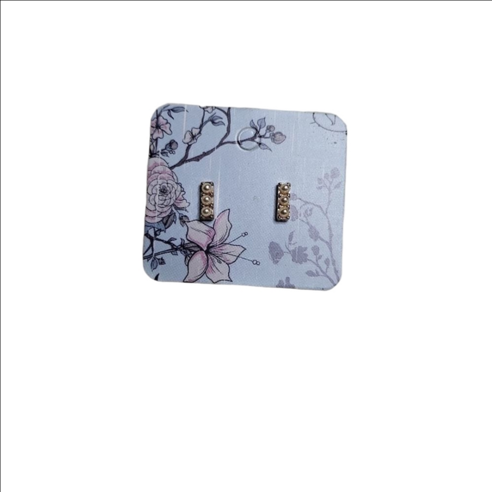 Aldo Rose Gold Pink Pearl Post Earrings